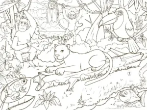 Free Jungle Picture To Color In