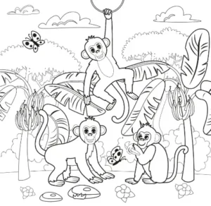 Free Jungle Picture To Color In
