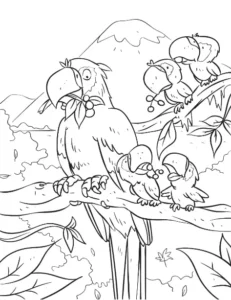 Free Jungle Picture To Color In