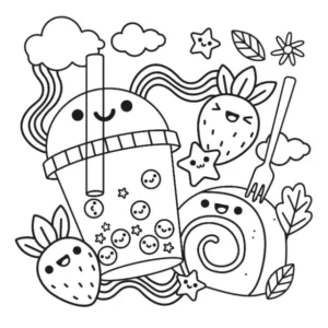 Free Kawaii Picture To Color In