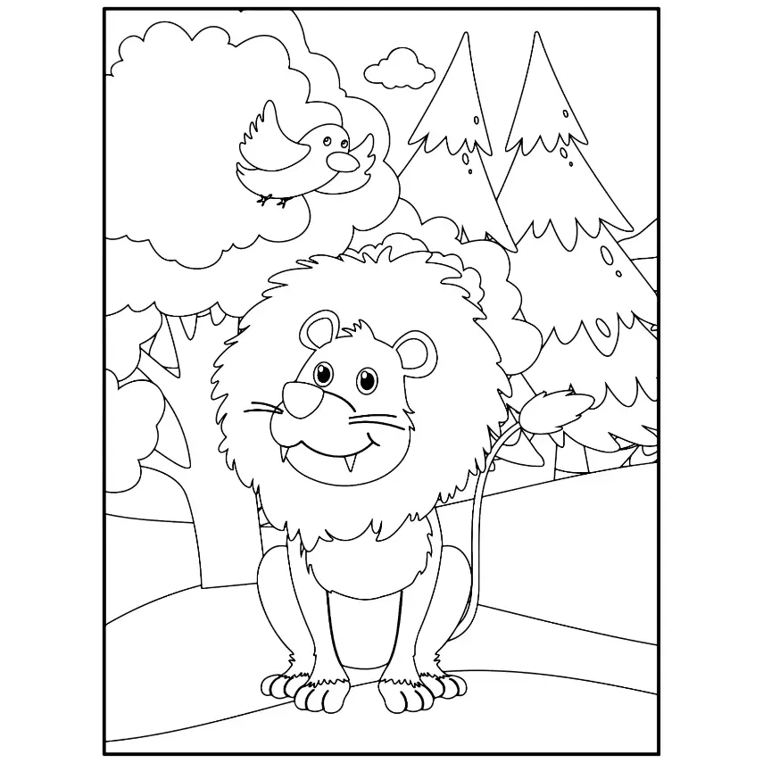 Free Lion Picture To Color In