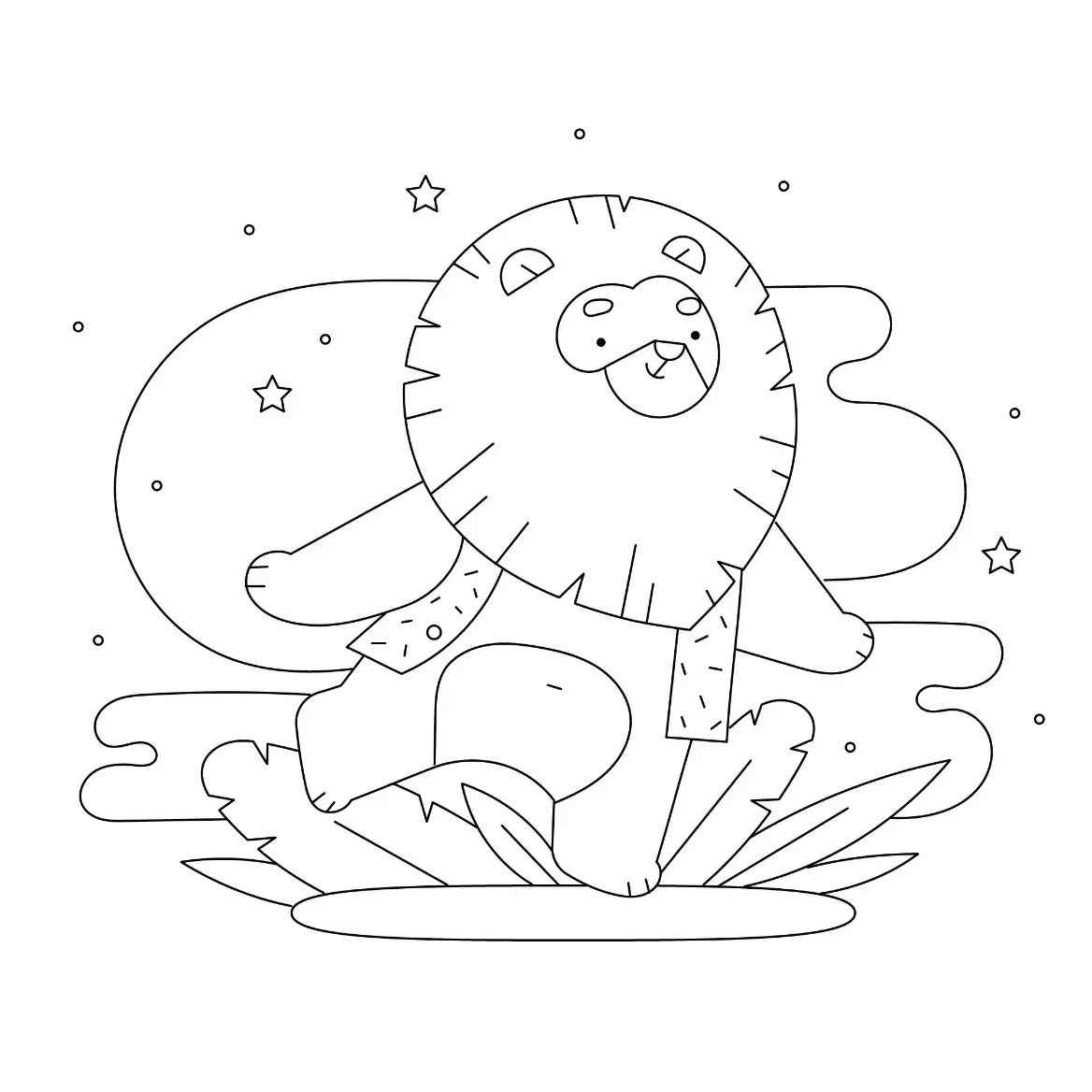 Free Lion Picture To Color In