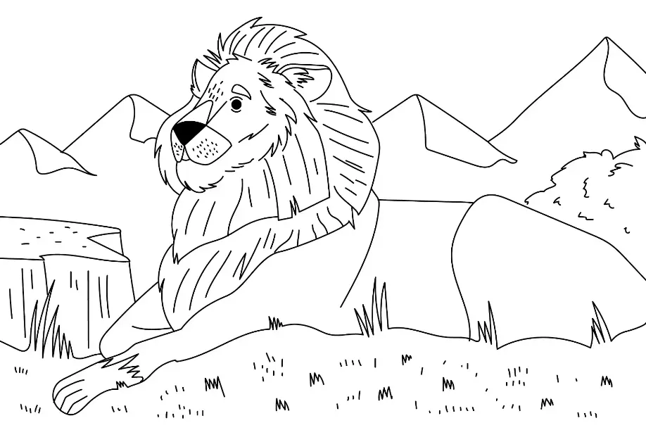 Free Lion Picture To Color In