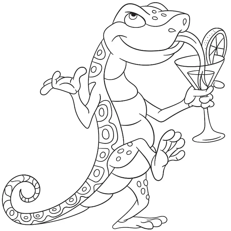 Free Lizard Picture To Color In