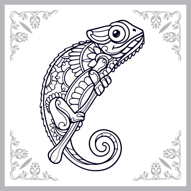 Free Lizard Picture To Color In