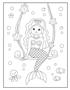 Free Mermaid Picture To Color In