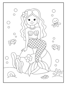 Free Mermaid Picture To Color In