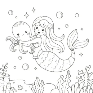 Free Mermaid Picture To Color In
