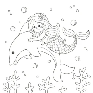 Free Mermaid Picture To Color In