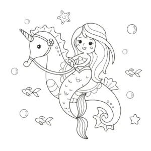 Free Mermaid Picture To Color In