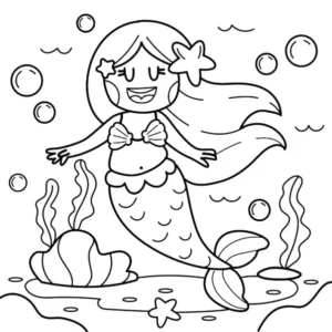 Free Mermaid Picture To Color In