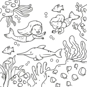 Free Mermaid Picture To Color In