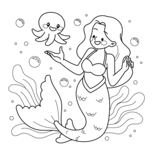 Free Mermaid Picture To Color In
