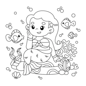 Free Mermaid Picture To Color In