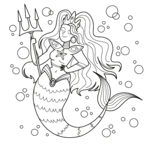 Free Mermaid Picture To Color In