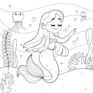 Free Mermaid Picture To Color In