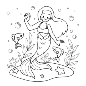 Free Mermaid Picture To Color In