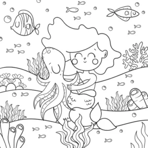Free Mermaid Picture To Color In