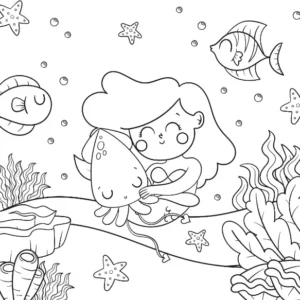 Free Mermaid Picture To Color In