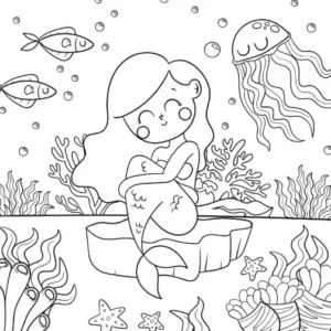 Free Mermaid Picture To Color In