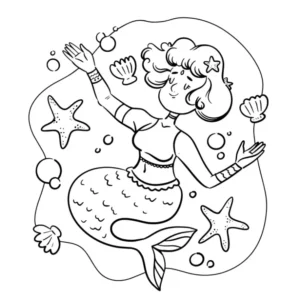 Free Mermaid Picture To Color In