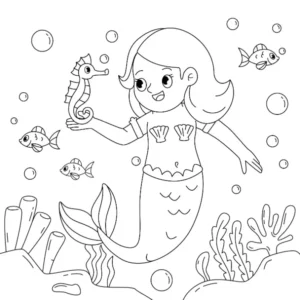 Free Mermaid Picture To Color In