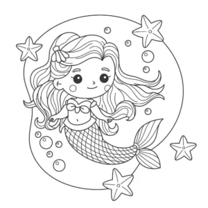 Free Mermaid Picture To Color In