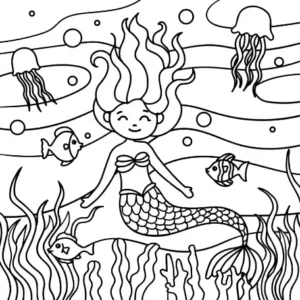 Free Mermaid Picture To Color In