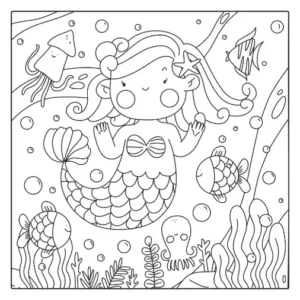 Free Mermaid Picture To Color In