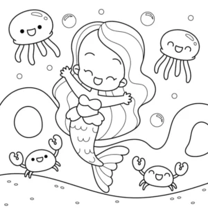 Free Mermaid Picture To Color In