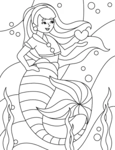 Free Mermaid Picture To Color In
