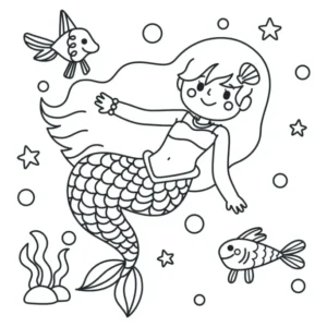 Free Mermaid Picture To Color In