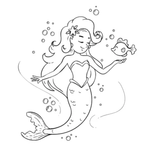 Free Mermaid Picture To Color In