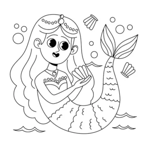 Free Mermaid Picture To Color In