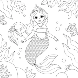 Free Mermaid Picture To Color In