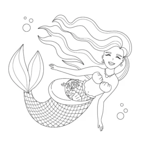 Free Mermaid Picture To Color In