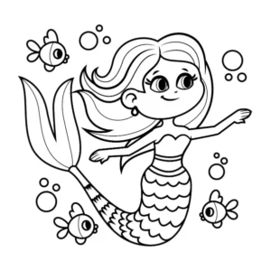 Free Mermaid Picture To Color In