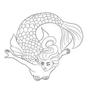 Free Mermaid Picture To Color In