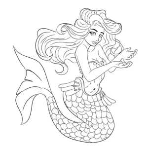 Free Mermaid Picture To Color In