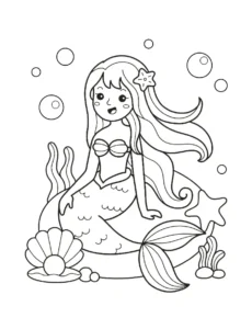 Free Mermaid Picture To Color In