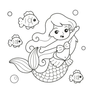 Free Mermaid Picture To Color In