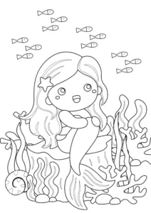 Free Mermaid Picture To Color In
