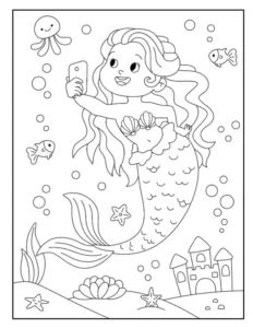 Free Mermaid Picture To Color In