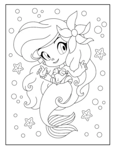 Free Mermaid Picture To Color In