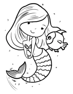 Free Mermaid Picture To Color In