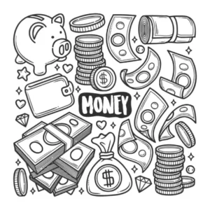 Free Money Picture To Color In