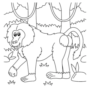 Free Monkey Picture To Color In
