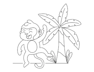 Free Monkey Picture To Color In
