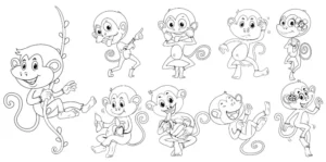 Free Monkey Picture To Color In
