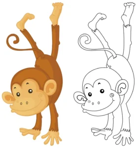 Free Monkey Picture To Color In
